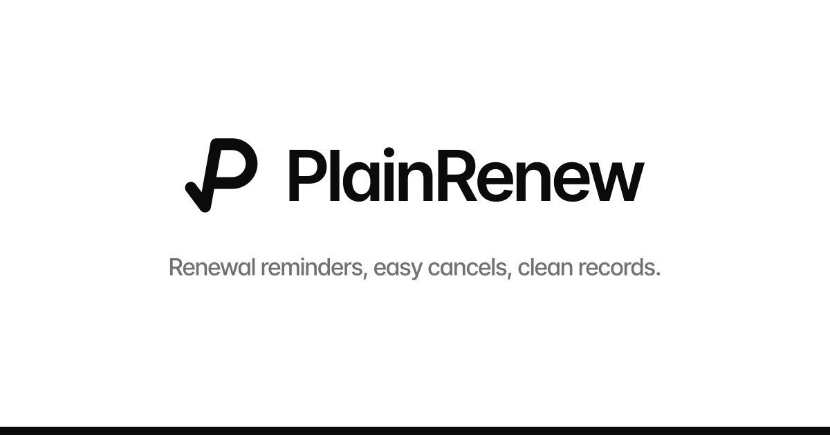 PlainRenew screenshot 1